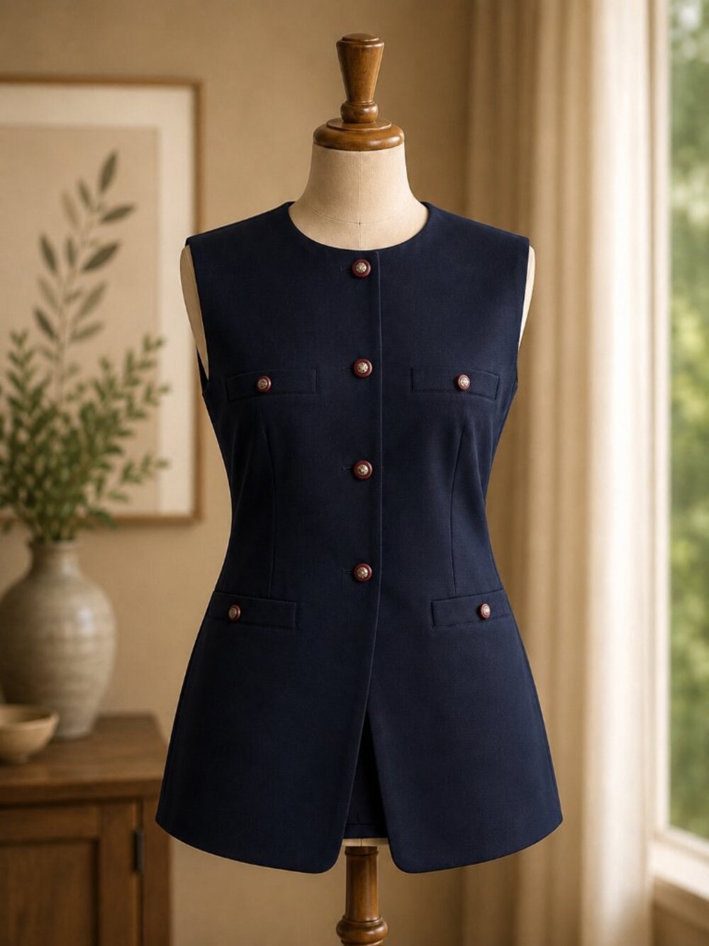Rachel Zoe Tailored Navy Blue Vest Ladies Size 8